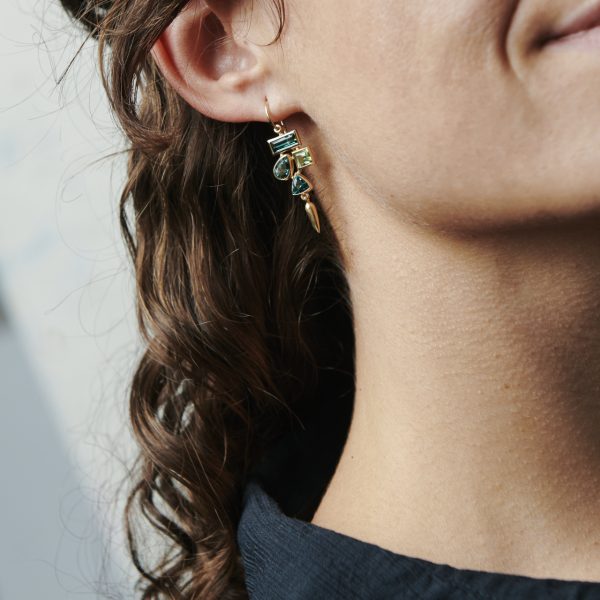 Turmalin Ohrschmuck Asymmetrischer – Bild 2