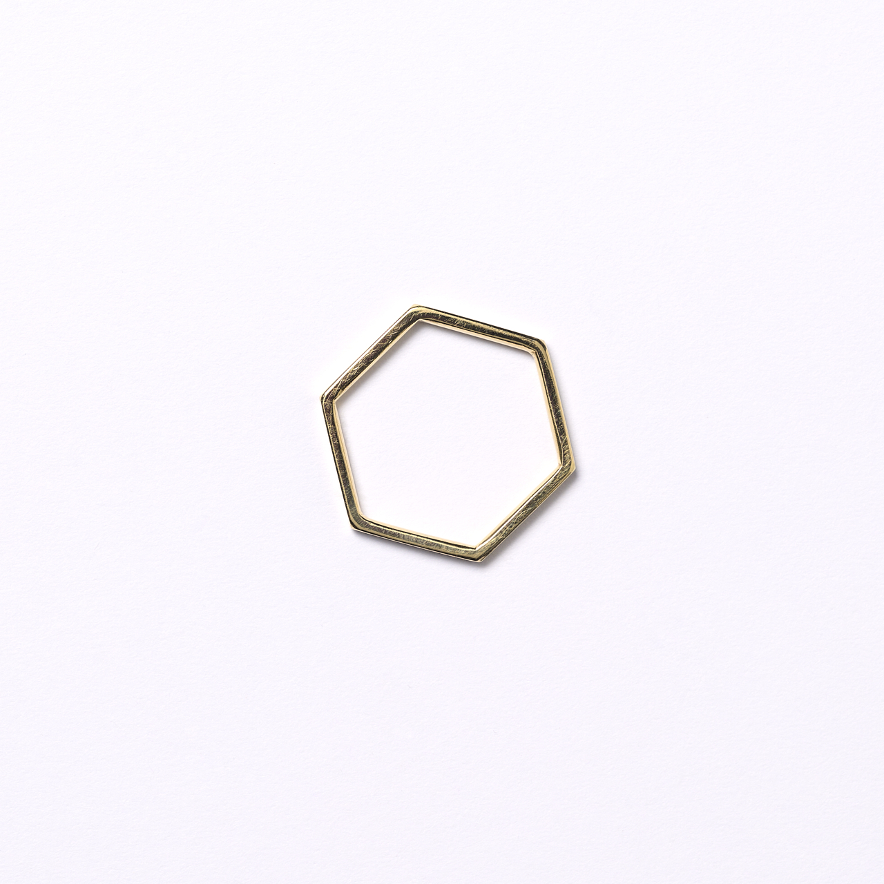 Gold Ring Hexagon schmal