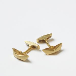 Goldene Manschettenknöpfe Origami Boot