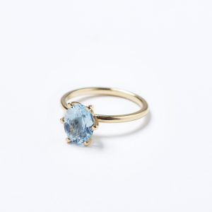 Ring mit facettiertem Aquamarin