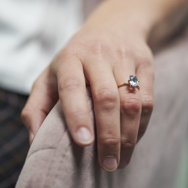 Ring mit facettiertem Aquamarin – Bild 2