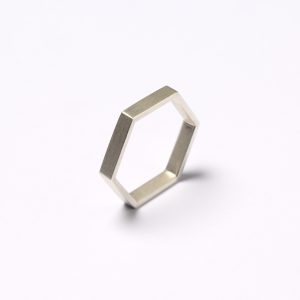 Hexagon Ring Silber