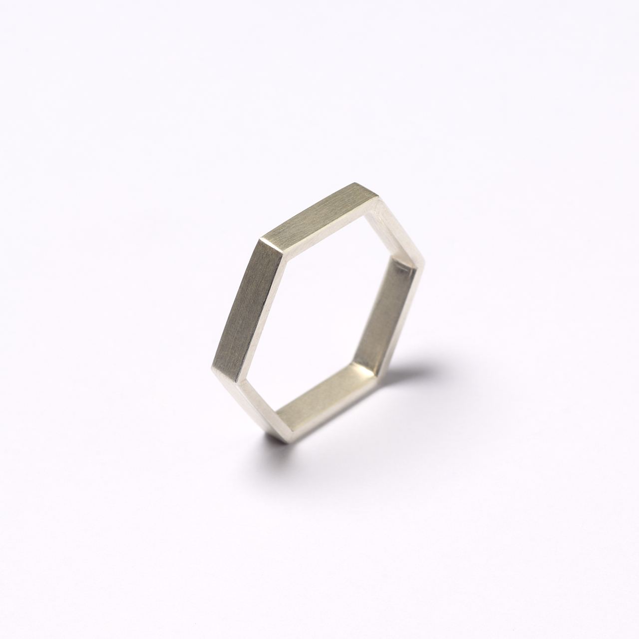 Hexagon Ring Silber