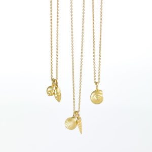 Muschelkette Gelbgold