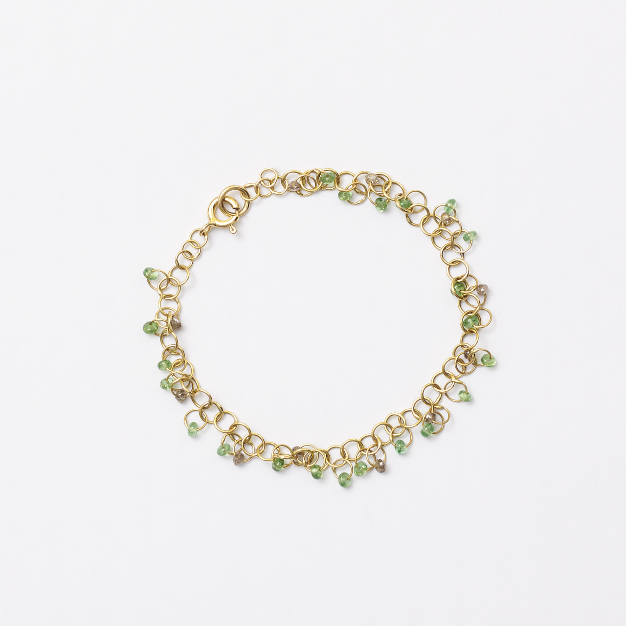 Armkettchen mit Tsavorit und Diamant
