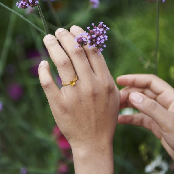 Gelbgold Blumenring – Bild 2