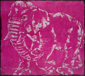Malerei Galerie Scheytt Claudia Grögler pinker Elefant
