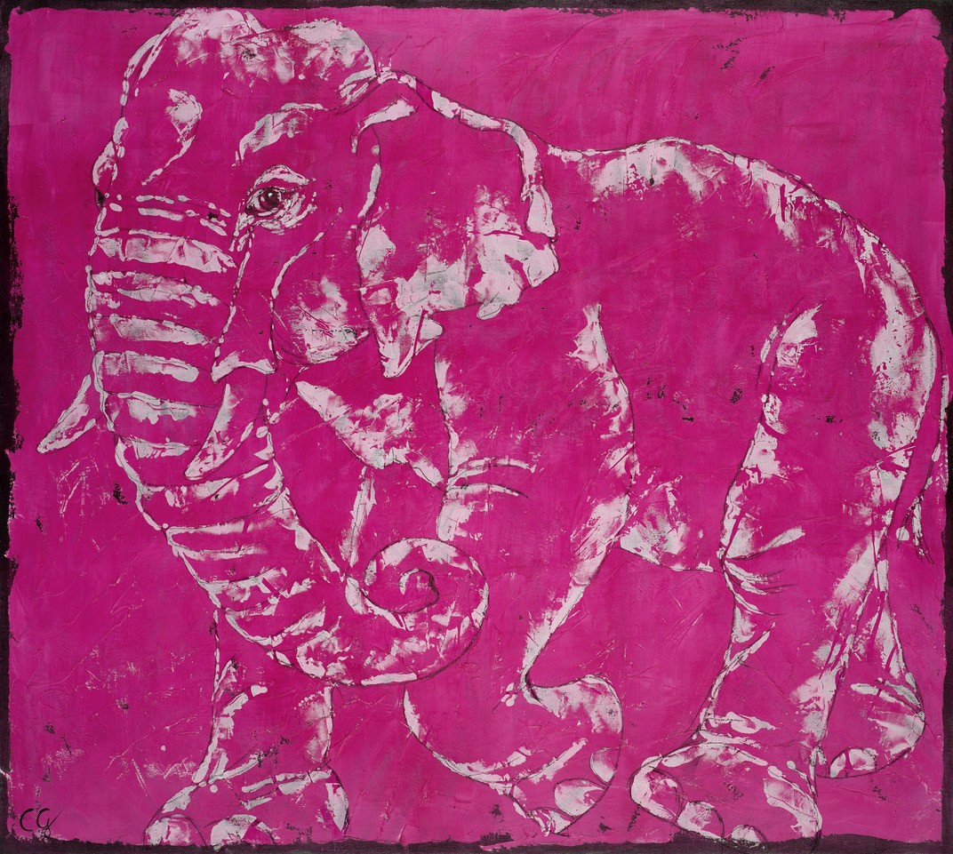 Malerei Galerie Scheytt Claudia Grögler pinker Elefant