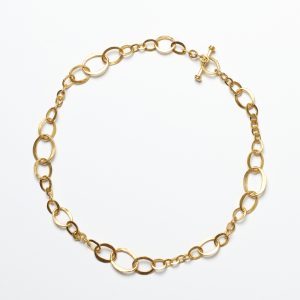 Goldösen Kette gehämmert