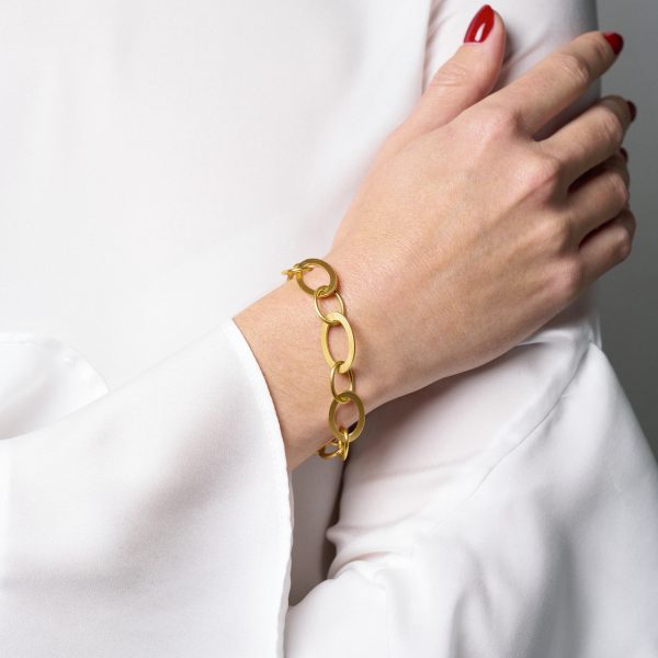 Goldplattiertes Ösen Armband – Bild 2