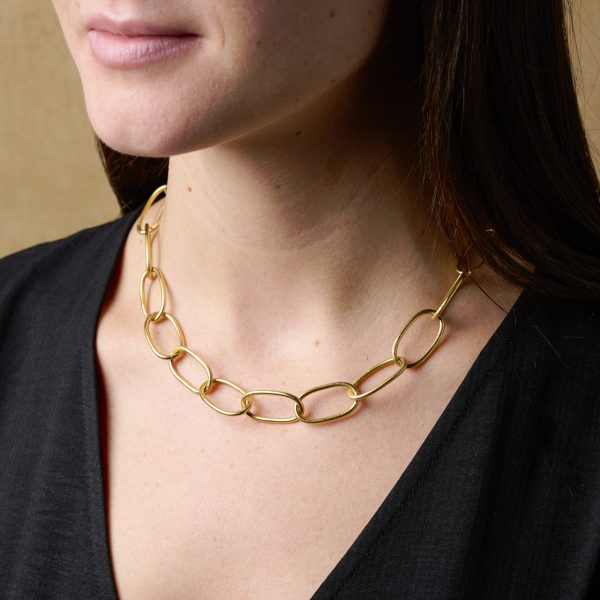 Goldkette gefertigt aus ovalen Ösen – Bild 2