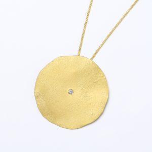 Kette mit Scheibenanhänger und Brillant in 900 Gold