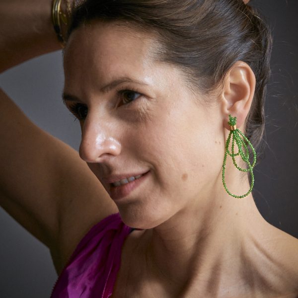 Ohrringe ANNA Chromdiopsid – Bild 2